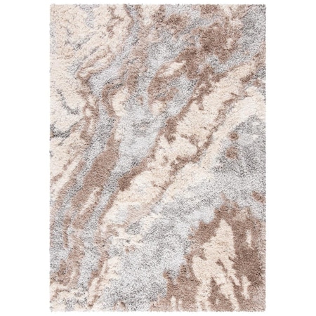 Safavieh 8 x 10 ft. Horizon Shag 800 Power Loomed Rectangle Area Rug; Taupe & Blue HZN890E-8